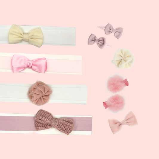 Pink & cream dream [Delicate infant set - 8 pieces]